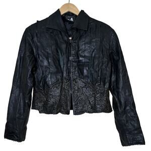 Calzaiuoli Women’s Florence Italy Black Leather Jacket Size 46 Small